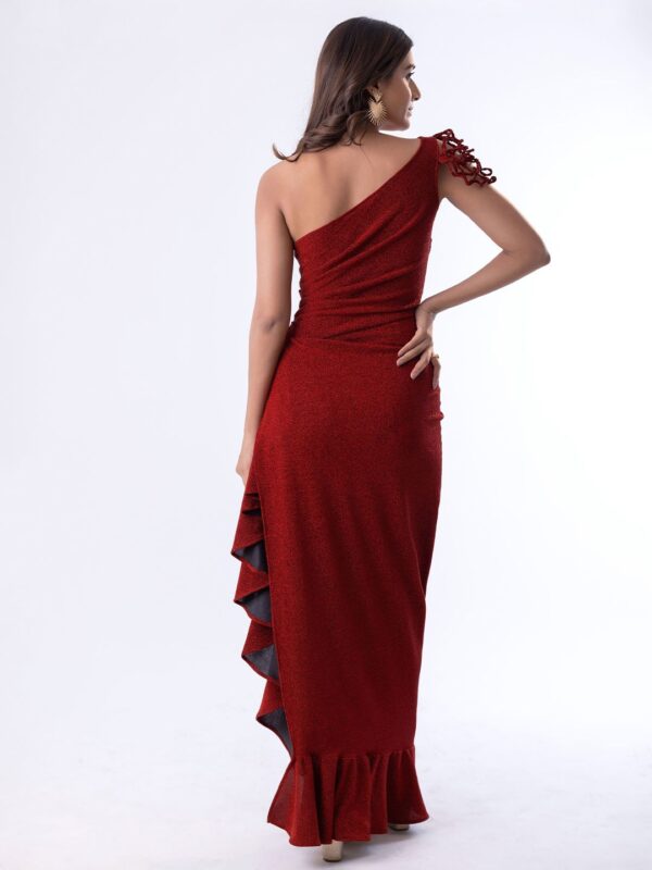 One Shoulder Embellished Maxi Dress - Image 2
