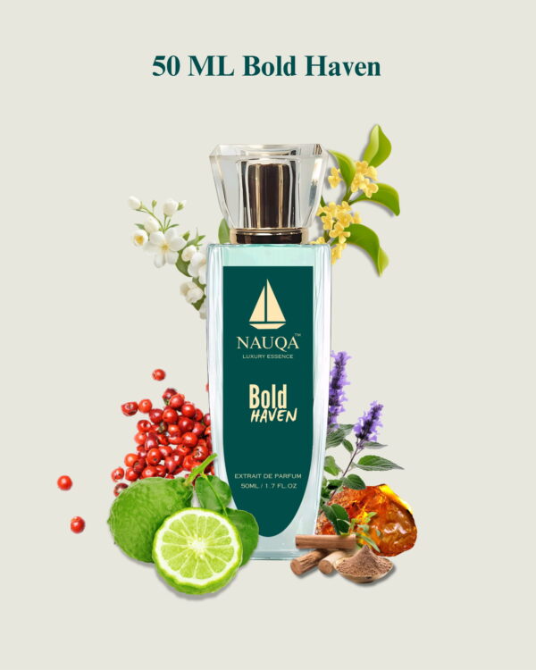 NAUQA™ BOLD HAVEN – Unisex Extrait De Parfum | Luxury Long-Lasting Fragrance | Citrusy, Spicy, Floral, Woody & Musky Notes | Premium Gift for Men & Women