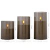 Amazon Basics Flameless LED Candles with Remote Controller & Timer | Golden Acrylic Fiber Glass | Set of 3 | (Smoked Grey) - Image 2