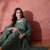 Teal Embroidered Sequinned Straight Kurta With Sharara & Dupatta - Image 3