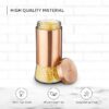 Solimo Rose Gold Bell Bottom Glass Jar | Multipurpose Kitchen Organizer with See-Through Window | 1250ml Set of 2 - Image 4