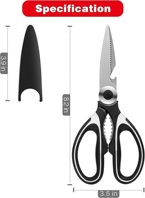SKYTONE Multi Purpose Made In Japan Kitchen Scissors, food scissors,Premium Stainless Steel Solid Kitchen Shears for Meat, Seafood, Chicken, Vegetables, Herbs, BBQ, Bottle Opener (M1) - Image 3