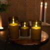 Amazon Basics Flameless LED Candles with Remote Controller & Timer | Golden Acrylic Fiber Glass | Set of 3 | (Smoked Grey) - Image 9