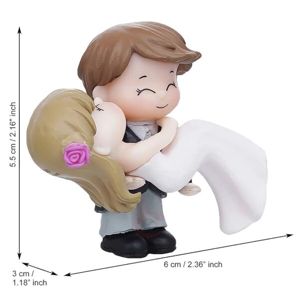 eCraftIndia Resin Handcrafted Bride Kissing Groom Romantic Couple Statue Decorative Showpiece| Valentine Gift for Girlfriend Boyfriend Husband Wife| Valentine Day Gifts| Valentine Day Decoration Items - Image 5