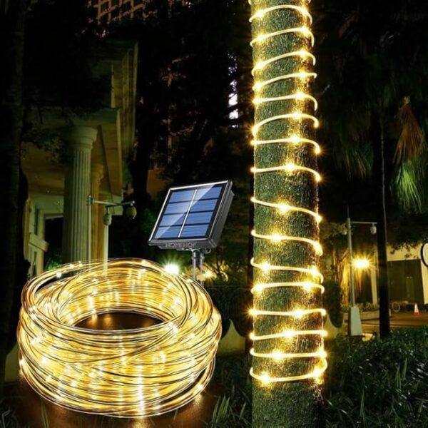 Homehop Decorative Solar Light 200Leds Waterproof String Pipe Lamp for Outdoor, Garden, Home Decor, and Tree with 8 Lighting Modes ‎Warm White,800Mah(20 M ABS+PC) - Image 3