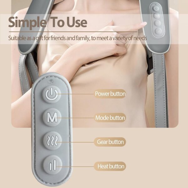 Sellastic Neck Massager for Cervical Pain Relief / Electric Deep Tissue Shiatsu with Infrared Heat Therapy 5D Kneading Massage Machine for Full Body Relax,Neck,Muscles,Back,Shoulder,Legs - 6 Month Warranty - Image 8