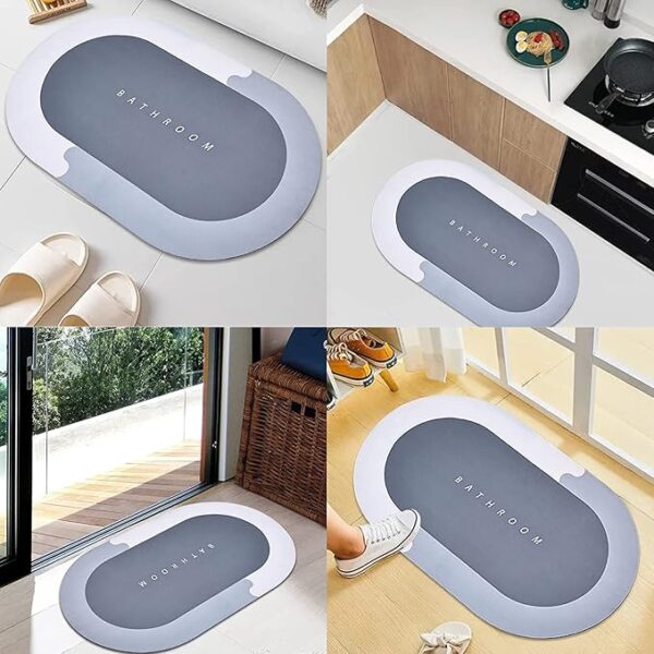 PRIMESKY Bathroom Mat Water Absorbing Rectangular Door Mat For Bathroom Quick Dry Rubber Backed Anti-Slip Floor Mat Non Slip Mat For Home Kitchen (40 X 60 Cm) - Image 5