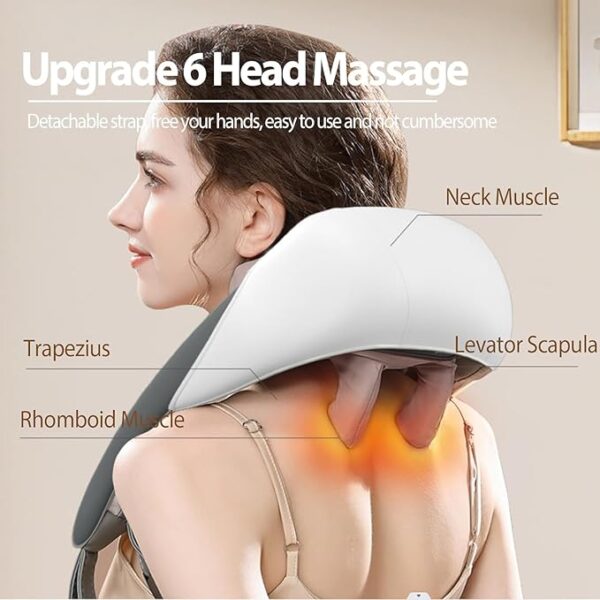 Sellastic Neck Massager for Cervical Pain Relief / Electric Deep Tissue Shiatsu with Infrared Heat Therapy 5D Kneading Massage Machine for Full Body Relax,Neck,Muscles,Back,Shoulder,Legs - 6 Month Warranty - Image 5