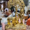 KridayKraft Prince Home Decor & Gifts Metal Krishna With Cow Standing Under Tree Plying Flute (Gold, 12.5X8X16Cm), 1 Piece, figures;Religious - Image 4