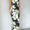Floral Print Bodycon Maxi Dress - Image 2