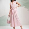 Waist Tie-Up Culotte Jumpsuit