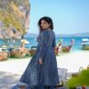 Bandhani Printed V-Neck Angrakha Pure Cotton Kurta With Palazzos And Dupatta - Image 4