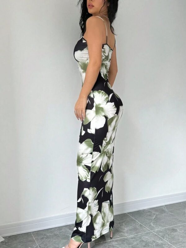 Floral Print Bodycon Maxi Dress - Image 4