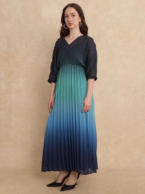 JANAMBI Dark Blue Kimono Sleeve Maxi Dress - Image 10