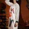 Women Printed Regular Linen Kurti with Trousers - Image 4