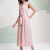 Waist Tie-Up Culotte Jumpsuit - Image 6