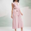 Waist Tie-Up Culotte Jumpsuit - Image 7