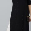Women Black Embroidered Kurta - Image 5