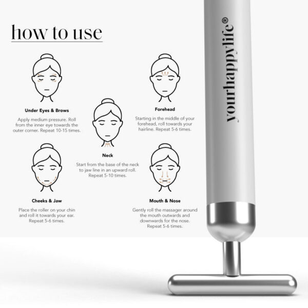 YourHappyLife Dermateq Silver Coated Vibrating Face Massager - Image 4