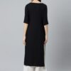Women Black Embroidered Kurta - Image 7