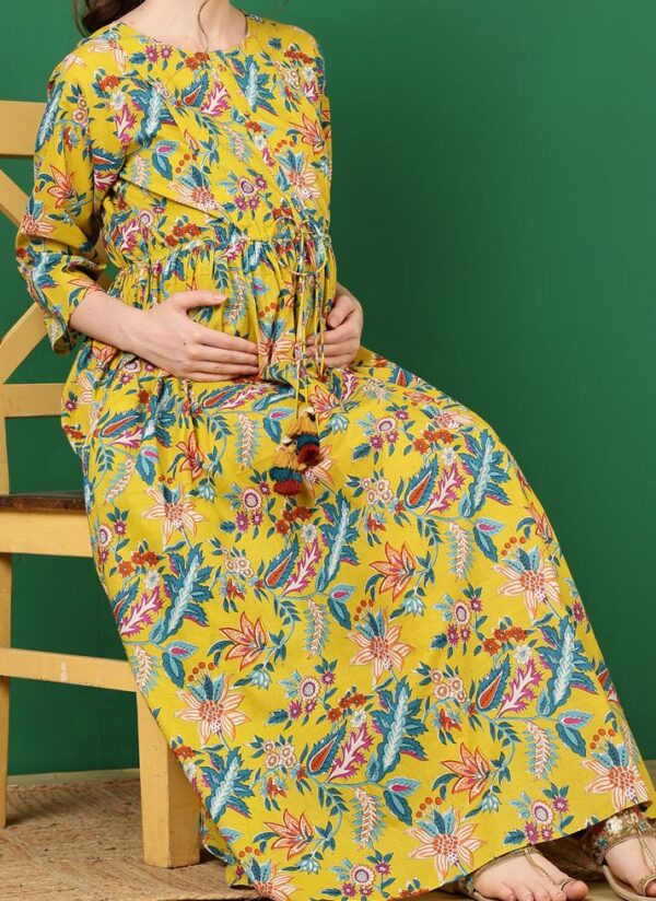 Floral Print Maternity Maxi Dress - Image 7