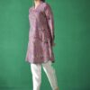 Floral Printed V-Neck Bell Sleeves Straight Kurta - Image 4