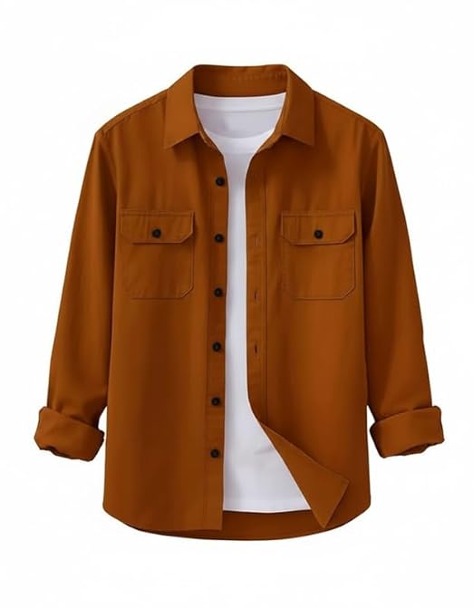 Men’s Stylish Cotton Blend Casual Shirt || Full Sleeve Button-Down Shirt with Dual Flap Pockets || Comfortable Breathable Fabric || Perfect for Casual Office and Outing Wear - Image 3