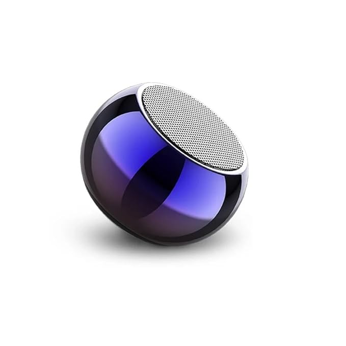 Compatible Ultra Mini Wireless Bluetooth Speaker with Metal Electroplated Round Design | Wireless Power Control, Long Battery Life & Fast Charging Support (Multicolor)