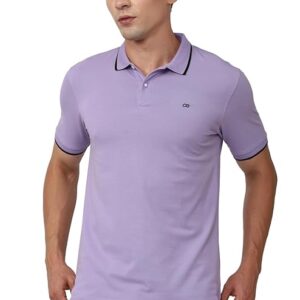 Men's Snug Fit Solid Polo T-Shirt with Coloured Collar Tipping| Cotton Rich| Premium Pique Weave