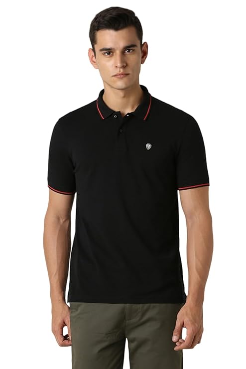 Men's Cotton Solid Regular Fit Collar Polo T-Shirt