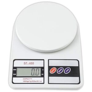 Digital Kitchen Weighing Scale | 10Kg x 1g Precision | Food Scale with LCD Display for Cooking, Baking, Meal Prep & Healthy Diet | Compact Electronic Weight Machine for Home Use.(White)