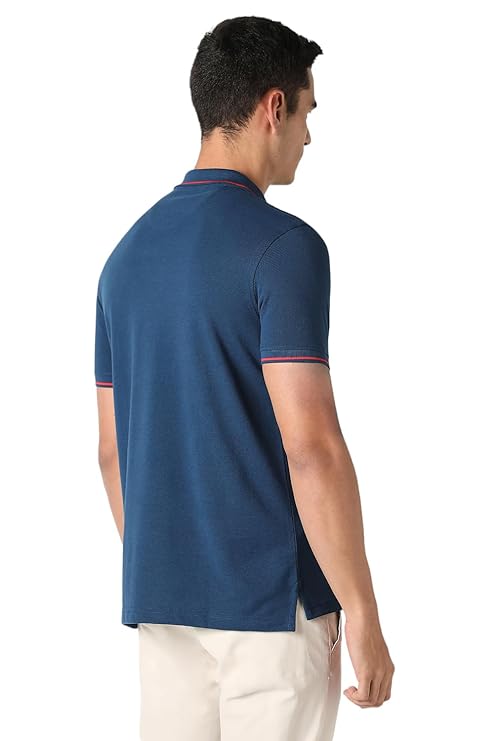 Men's Cotton Solid Regular Fit Collar Polo T-Shirt - Image 2