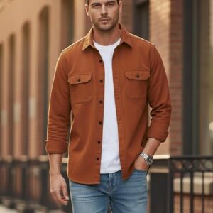 Men’s Stylish Cotton Blend Casual Shirt || Full Sleeve Button-Down Shirt with Dual Flap Pockets || Comfortable Breathable Fabric || Perfect for Casual Office and Outing Wear