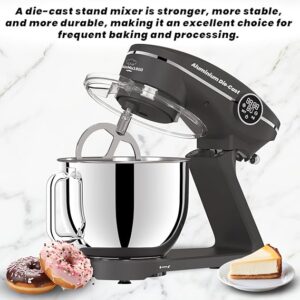 Stand Mixer Cuisin Mix 1800|Metal Die-Cast Body|1800W Copper Motor|Durable Metal Gears|7 L SS Bowl|Digital Timer|Stainless Steel 304 Grade Accessories Dough Hook, Whisker & Beater|2Yr Warranty