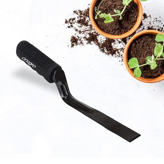 Khurpi 1-inch Metal Blade, Tools for Soil Tilling, Rust-Free Khurpi for Garden, Plant Tool for Digging in Garden, for Indoor Gardens and Small Planters (Black)