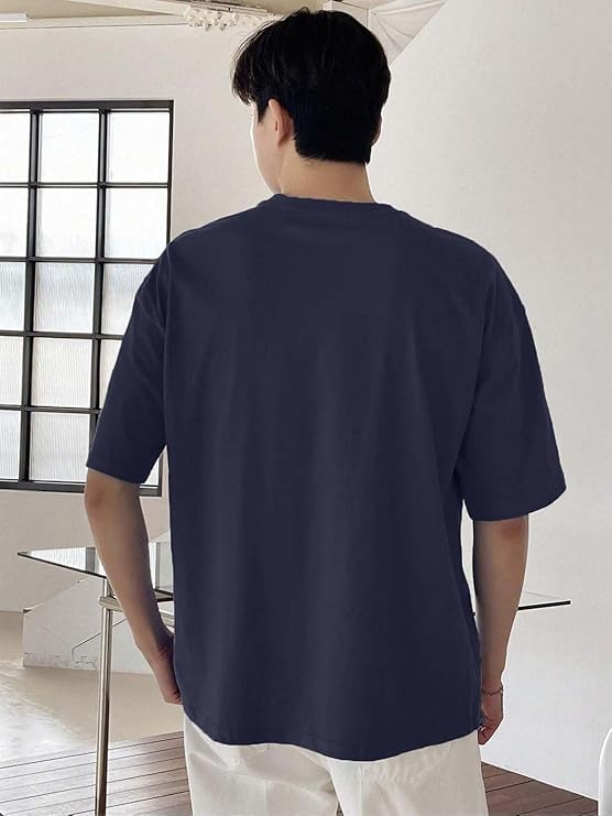 Men's Half Sleeve Round Neck Cottonblend Graphic Print Oversized Tshirt for Man - Image 2