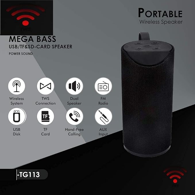 Portable Bluetooth Speaker with USB/Micro SD Card/AUX/Mic Multimedia Speaker - Image 2