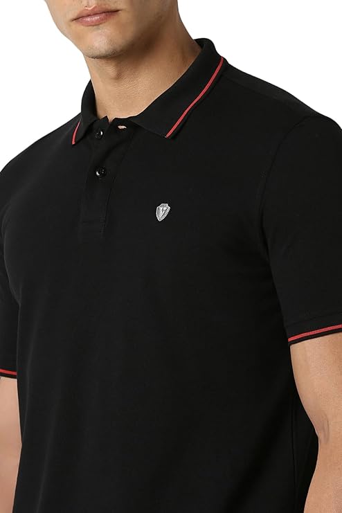 Men's Cotton Solid Regular Fit Collar Polo T-Shirt - Image 3