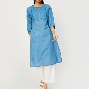 Women's Cotton Blend Regular Fit Casual Kurta