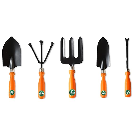 Gardening Tools Kit for Home 5-Piece Garden Tools for Home Gardening Set Including Big & Small Trowel, Cultivator, Weeder & Garden Fork Durable Agriculture Tools & Gardening Items Combo