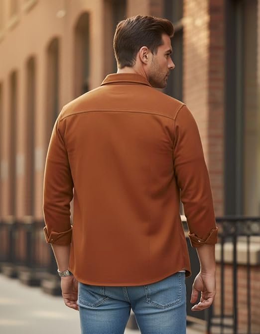 Men’s Stylish Cotton Blend Casual Shirt || Full Sleeve Button-Down Shirt with Dual Flap Pockets || Comfortable Breathable Fabric || Perfect for Casual Office and Outing Wear - Image 2
