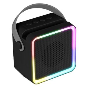 Portable Bluetooth Speaker, 8 Watts, Upto 7 Hours Playback, Passive Radiator, BTv5.3 | TWS | USB | mSD, RGB LED, Call Function, Compact Design, Carry Strap (Black)
