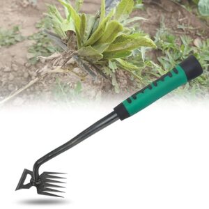 Claw Weeder Hand Tool for Gardening | 40cm Heavy-Duty Steel Weed Puller with Rubber Grip Handle | Manual Lawn Weeding Tool for Garden, Farm & Plant Pots | Soil Digger & Grass Remover