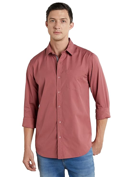 Men's Casual Cotton Poplin Shirt (Regular Fit)