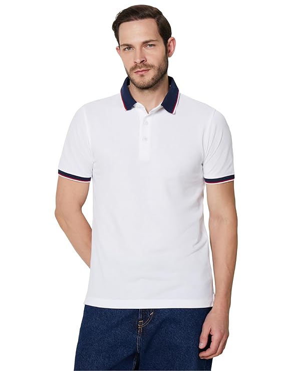 Men's 100% Cotton Solid Polo T-Shirt - Regular Fit | Pique Knit