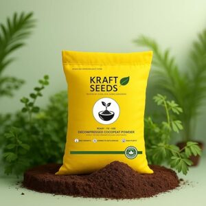 Cocopeat 5kg Ready to Use - Organic Coconut Coir Fiber Growing Medium, Cocopeat Block for Home Gardening & Potted Plants, Potting Soil Mix, 100% Natural Soil Conditioner, Eco-Friendly