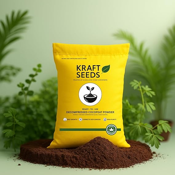 Cocopeat 5kg Ready to Use - Organic Coconut Coir Fiber Growing Medium, Cocopeat Block for Home Gardening & Potted Plants, Potting Soil Mix, 100% Natural Soil Conditioner, Eco-Friendly