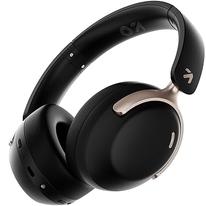 Bluetooth Headphones with 70H Playtime, 40mm Bass Drivers, Zen™ ENC Mic, Type-C Fast Charging, Dual Pairing, AUX, Wireless Headphones (Black)