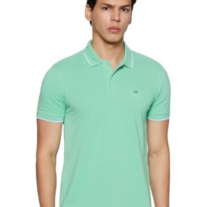 Snug Fit Solid Polo T-Shirt with Coloured Collar Tipping| Cotton Rich| Premium Pique Weave