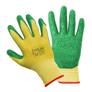 Gardening Gloves - Ergonomically Designed, Breathable Material, Crinkle Finish for Superior Grip, Polyester Cotton Seamless Liner, Heavy Duty Hand Gloves Farming & Agriculture